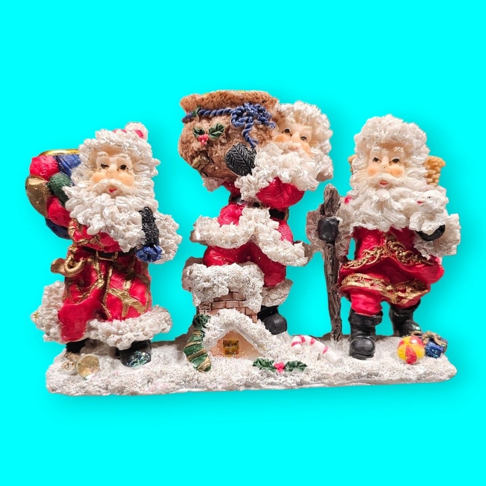 Vintage Santa Claus Taper Candle Holder Figure Christmas Holiday Artmark